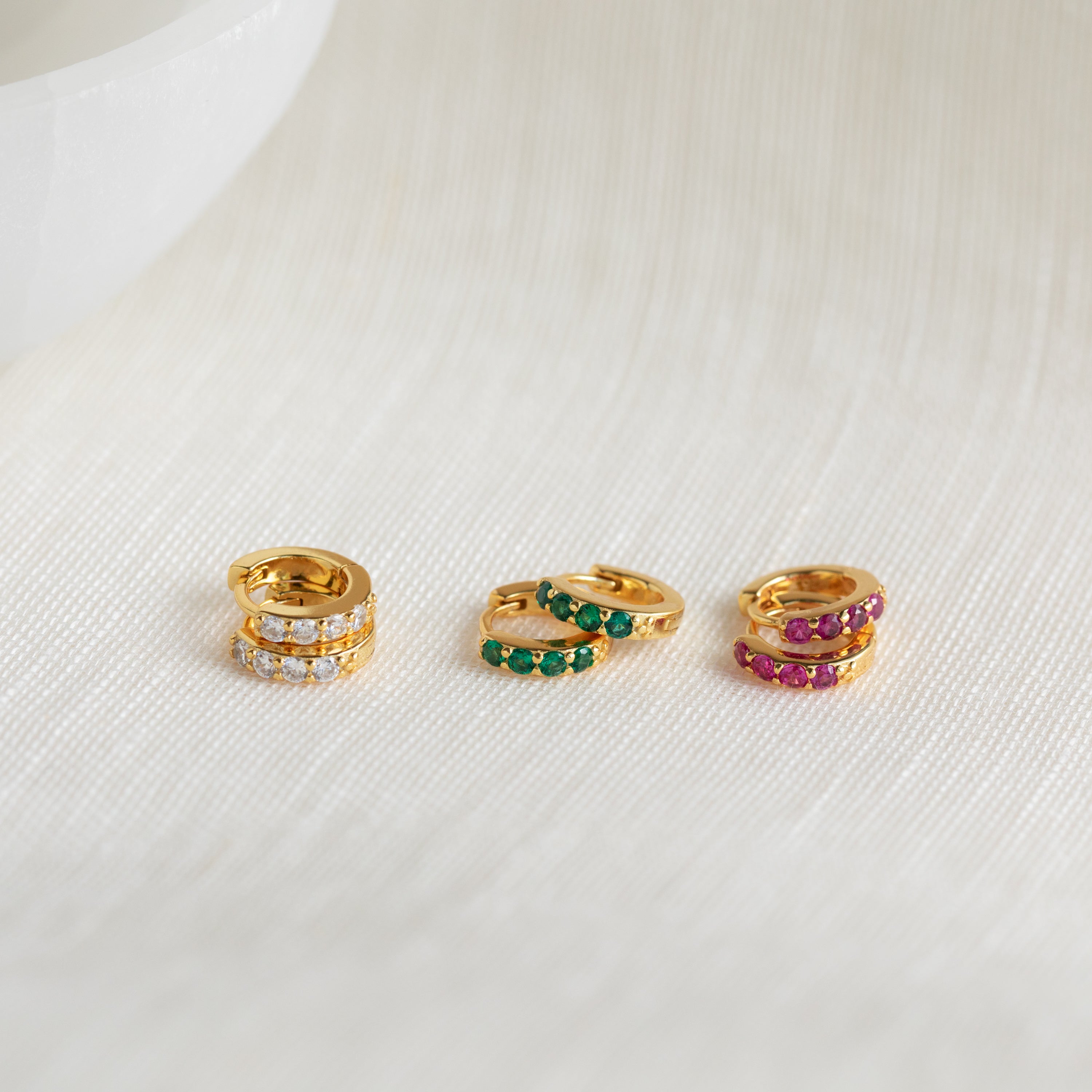 Elise Gemstone Huggie Hoops: Timeless Elegance for Every Occasion